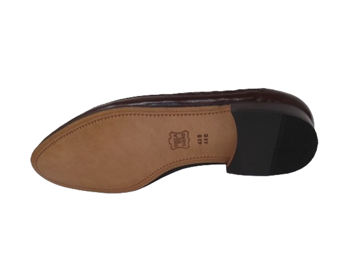 Zapatos Valien's piel trenzada Cierre elástico suela de cuero Color Marrón Talla 44 - Imagen 4
