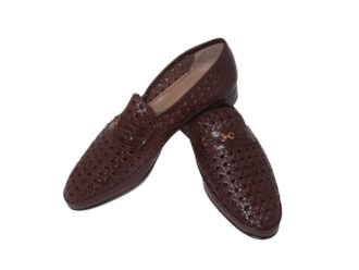 Zapatos Valien's piel trenzada Cierre elástico suela de cuero Color Marrón Talla 44