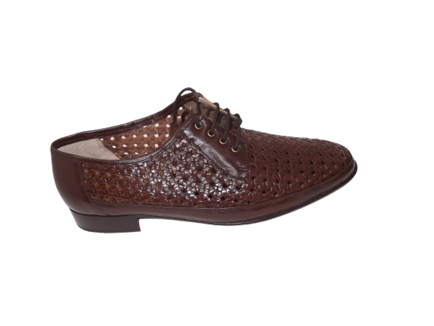 Zapatos Valien's piel trenzada Cierre elástico suela de cuero Colores Negro / Marrón - Imagen 4