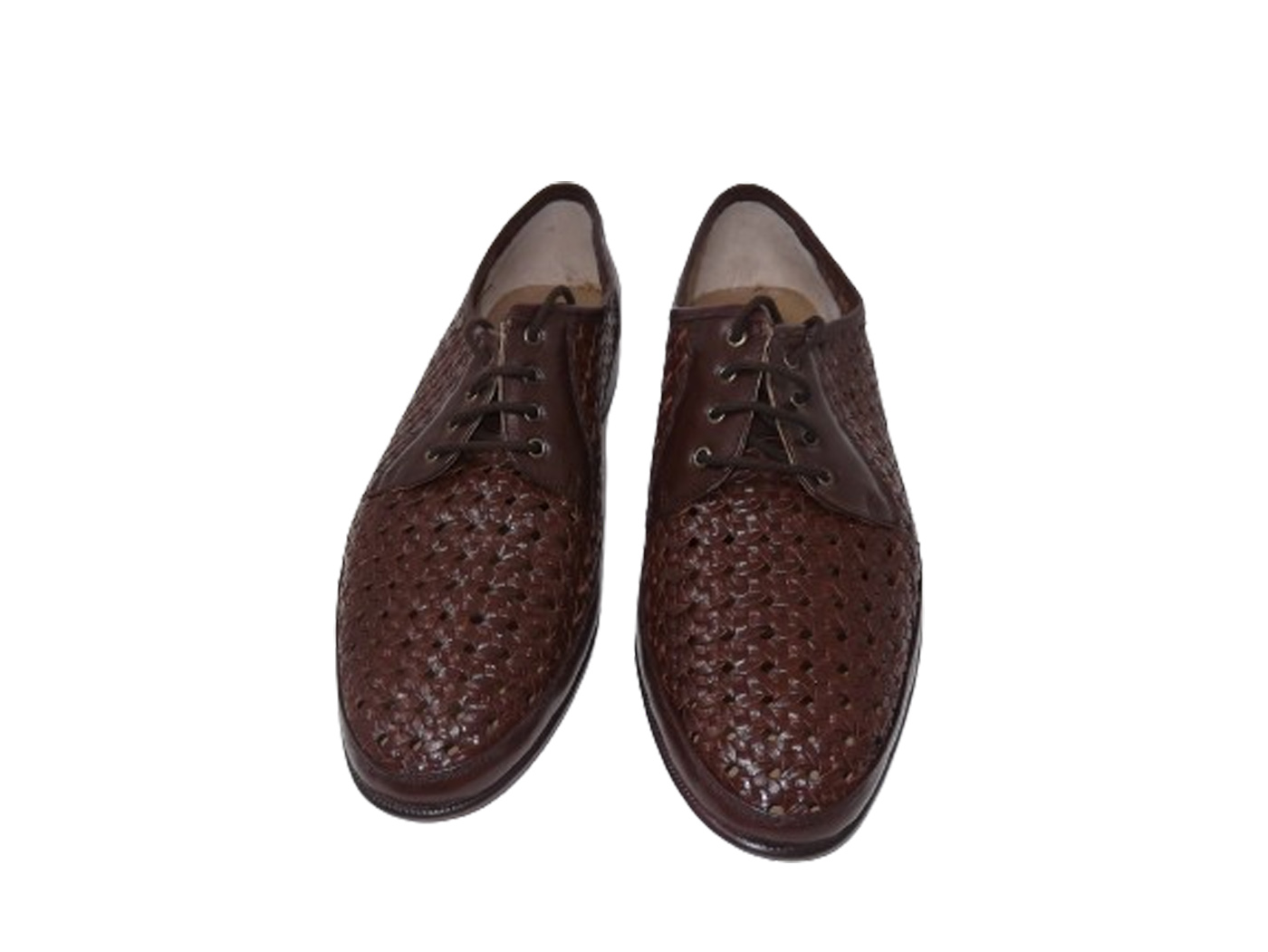 Zapatos Valien's piel trenzada Cierre elástico suela de cuero Colores Negro / Marrón - Imagen 6