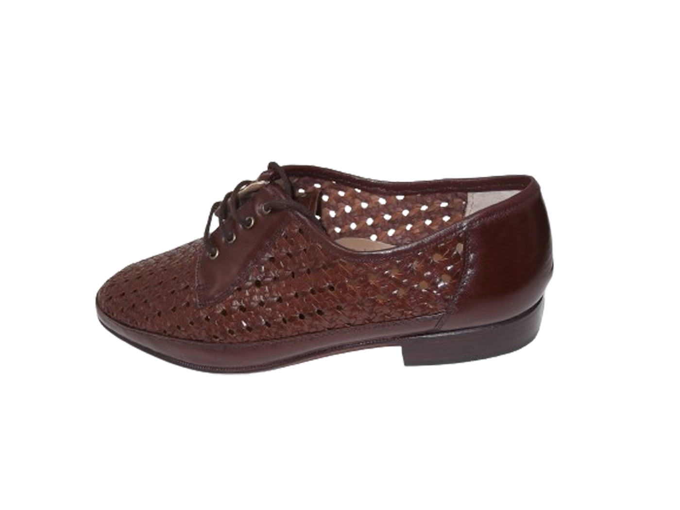 Zapatos Valien's piel trenzada Cierre elástico suela de cuero Colores Negro / Marrón - Imagen 5