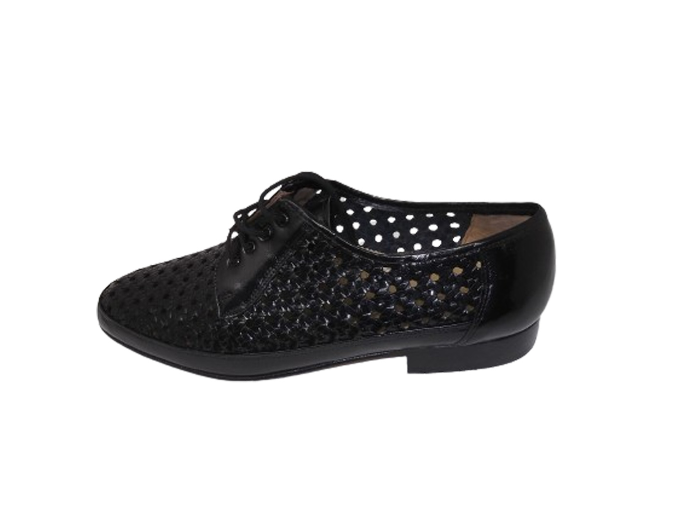 Zapatos Valien's piel trenzada Cierre elástico suela de cuero Colores Negro / Marrón - Imagen 7