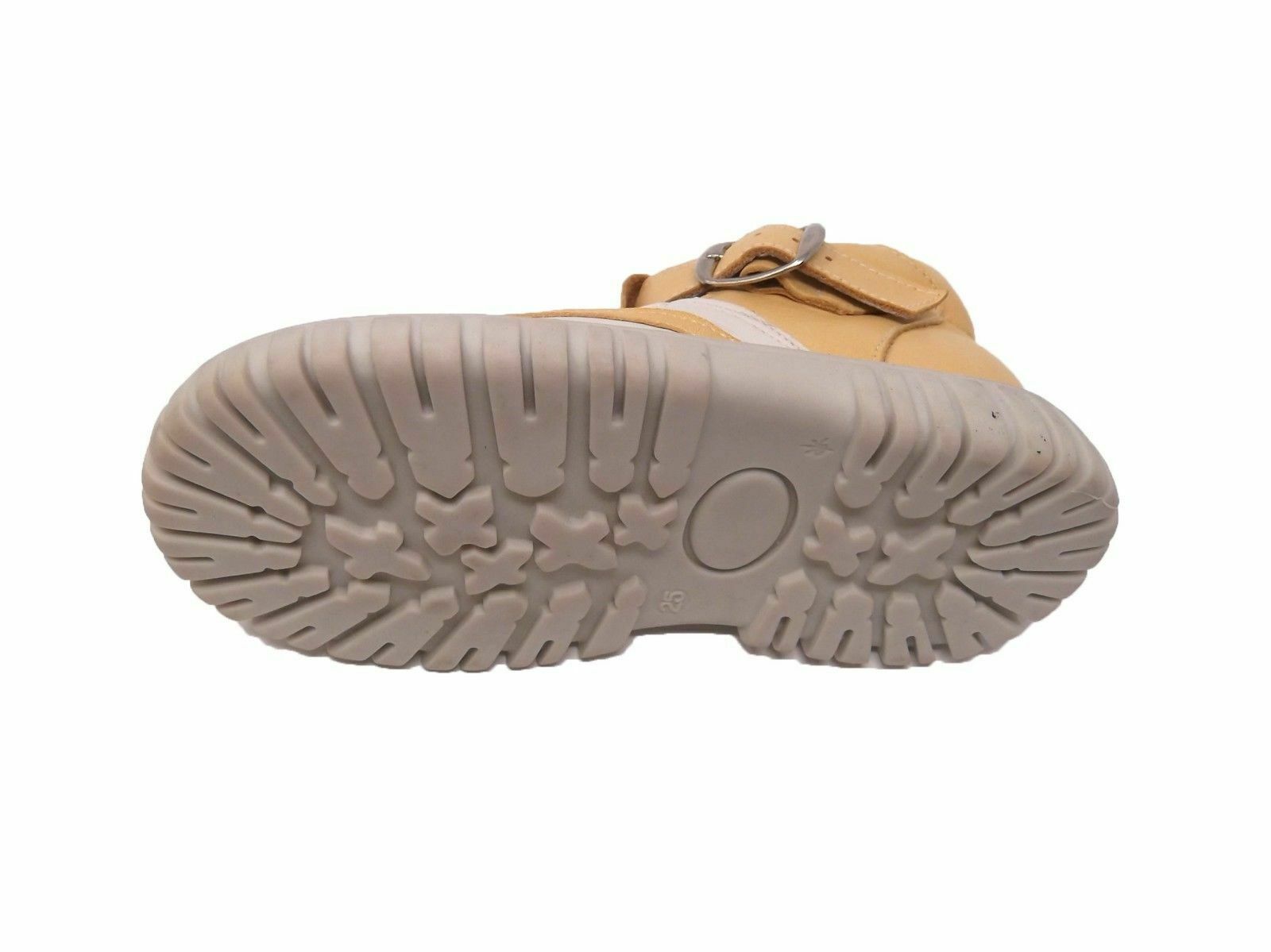 Zapato Niño Piel Marca Baby Pardo Color Beige Cuero Suela de goma - Imagen 4