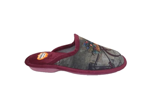 COSDAM Zapatilla de estar por casa/Mujer Bicicleta/Color Granate - Imagen 3