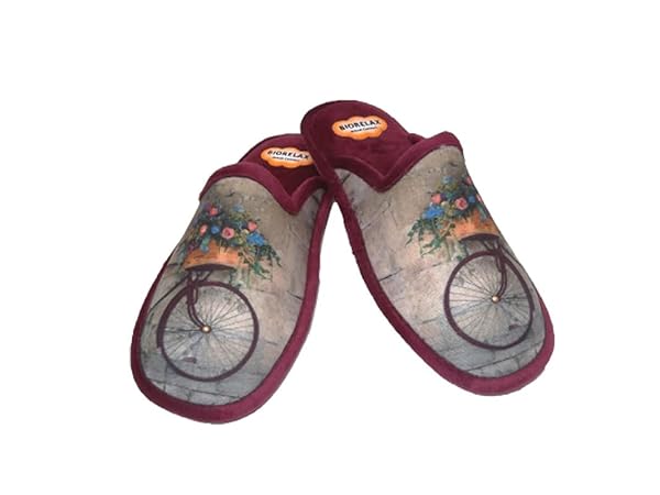 COSDAM Zapatilla de estar por casa/Mujer Bicicleta/Color Granate - Imagen 4