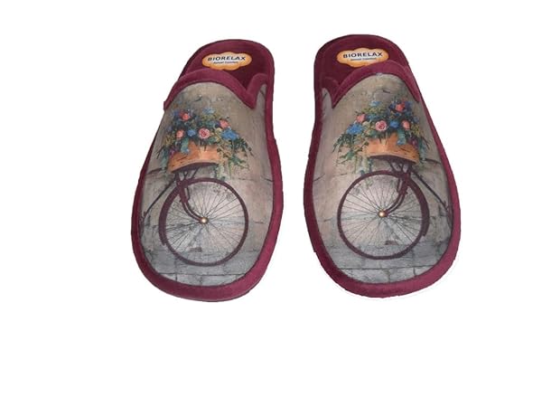 COSDAM Zapatilla de estar por casa/Mujer Bicicleta/Color Granate - Imagen 5