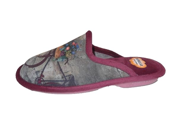 COSDAM Zapatilla de estar por casa/Mujer Bicicleta/Color Granate