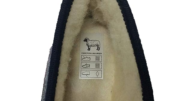 Soca Zapatilla de Estar por casa/Kebir/Hombre Material Empeine: Lana/Forro Lana Virgen/Suela de Goma/Modelo Cuadros Azul/del número 39 al 47/Talla 43 - Imagen 5