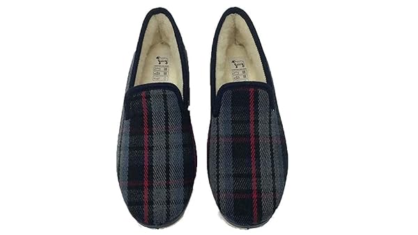 Soca Zapatilla de Estar por casa/Kebir/Hombre Material Empeine: Lana/Forro Lana Virgen/Suela de Goma/Modelo Cuadros Azul/del número 39 al 47/Talla 45 - Imagen 3