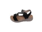 amarpies Sandalias de Mujer Empeine: Textil/Suela: Poliuretano/Cierre Fácil/Cuña 3cm/Color Negro