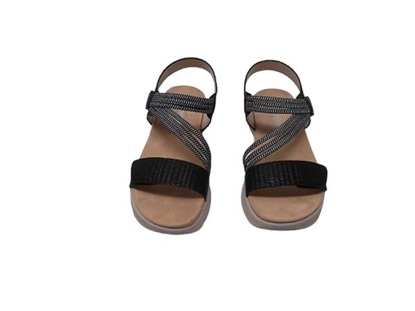 amarpies Sandalias de Mujer Empeine: Textil/Suela: Poliuretano/Cierre Fácil/Cuña 3cm/Color Negro - Imagen 3